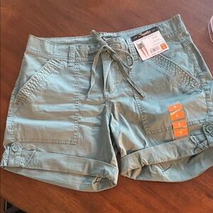 Seafoam Green Drawstring Cargo Shorts